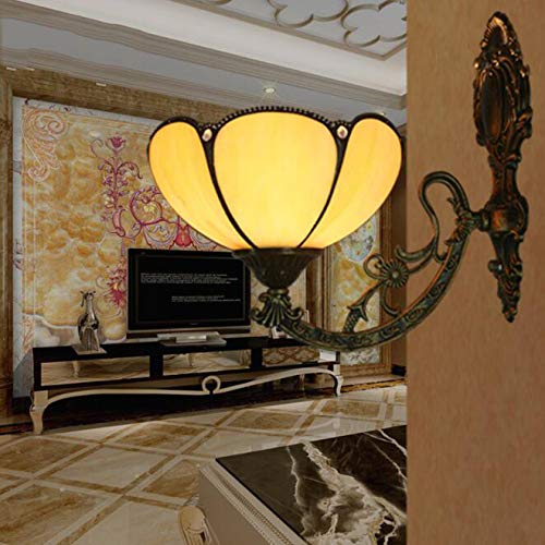 Gdlight Tiffany Style Wall Sconce Lamp Handmade Stained Glass Wall Lamp European Retro Sconce Lamp For Bedroom Bedside Cafe Stairs Aisle Bar Restaurant,A #TOP2