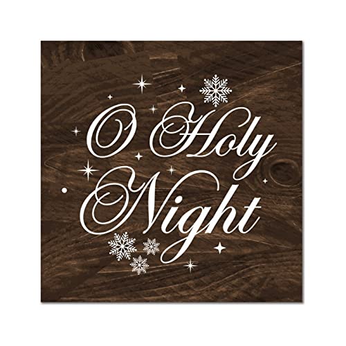 Plaque bois O Holy Night pour habiller un mur vide vintage