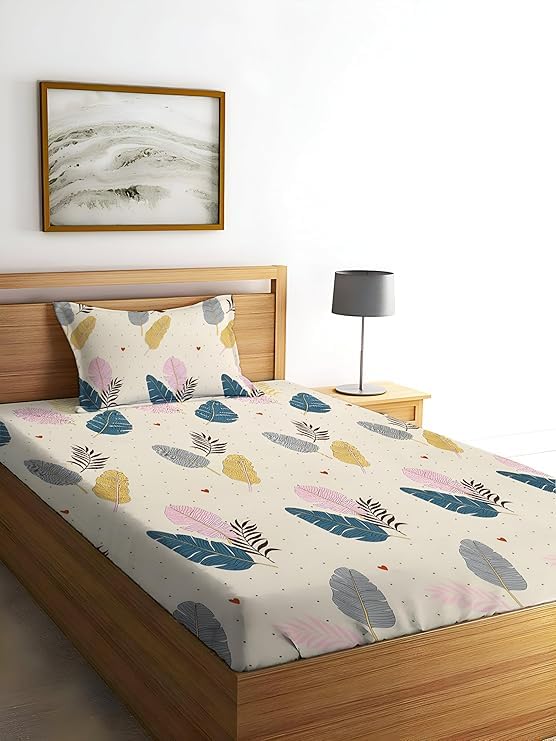 Himani Home Decor Cotton Single Bedsheet for Bed, 1 Cotton Bed Sheet with 1 Pillow Covers (60 X 90 Inches) Design -31 (B0DGLDJZQW) Amazon Price History, Amazon Price Tracker