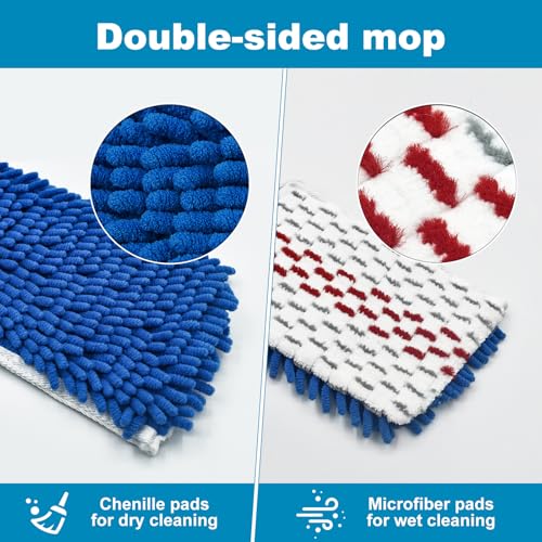 2 Pack Mop Head Replacement for O-Cedar Hardwood Floor \'N More Microfiber 3-Action Flip Mop Refill, Double-Sided Mop Head, Reusable & Machine-Washable Mop Head Replace for Ocedar Dual-Action Flip Mop