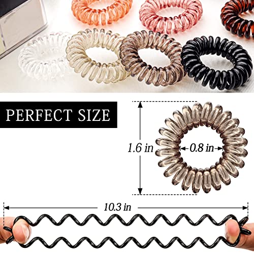 Kanprincess 27 Pcs Spiral Hair Ties,No Crease Coil Hair Ties, Phone Cord Hair Ties For Thick Hair - Women Ponytail Holder Elastics #TOP2