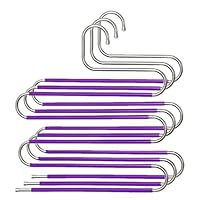 Trouser Hanger, 3 Pack Trouser Hangers Space Saving S-Type Clothes Pants Hangers Non-Slip Closet Organizer for Scarfs Jeans Clothes Trousers Towels