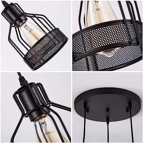Candelabro vintage de hierro forjado para techos altos con cable regulable 6