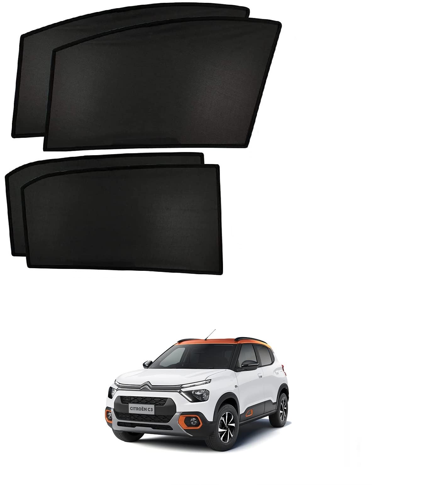 Auto Addict Car Window Sunshades Non Magnetic Sun Shades Fix Type for Citroen C3-image-14