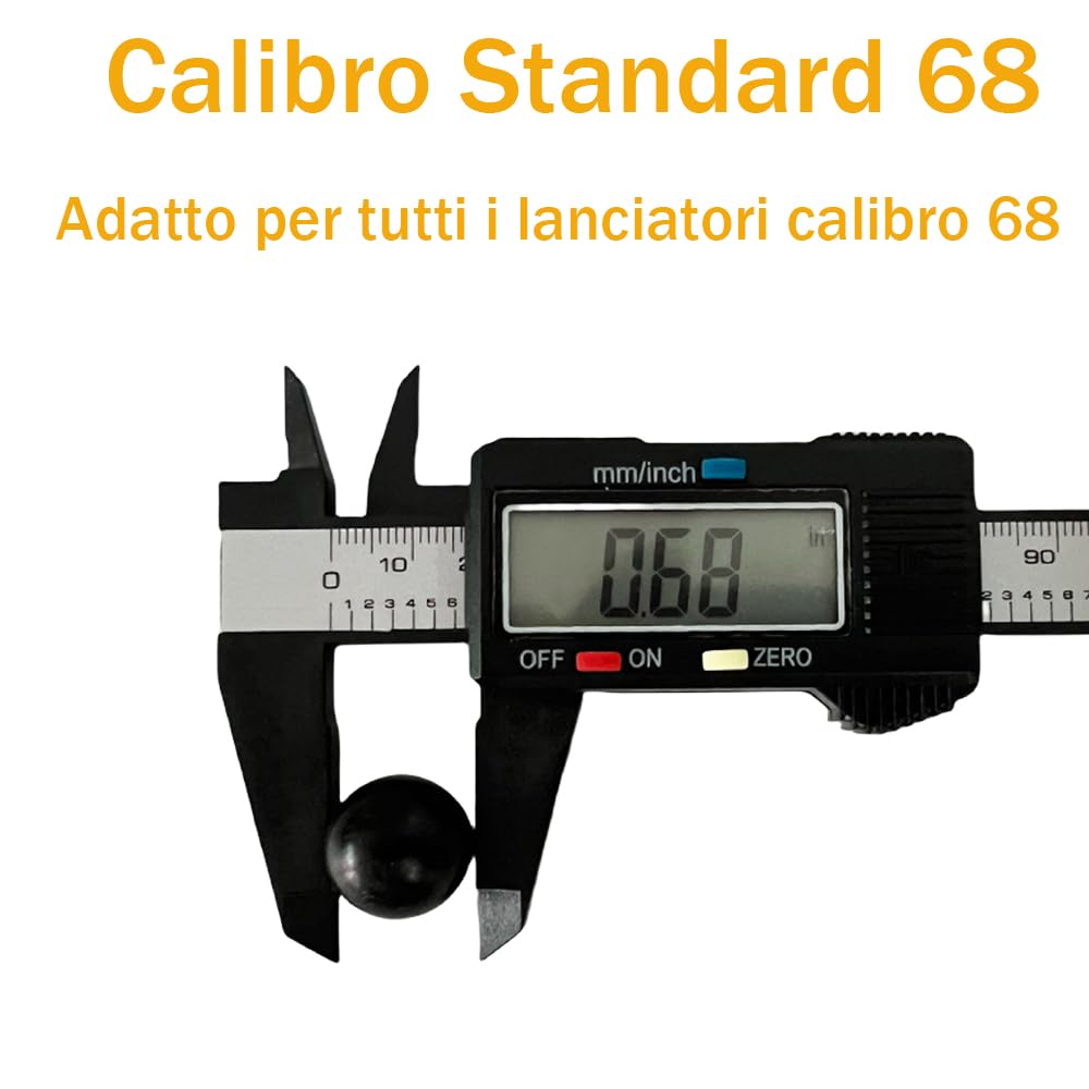 30 Pezzi Paintball Calibro 0,68， 10 Grammi ，Palla metallica con rivestimento in gomma per SD/LE T4E TR68 HDR68 HDS68 HDB68 HDX68 Valken M17