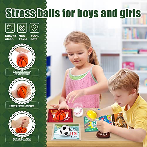 SpringFlower 30 Pack Valentien's Day Cards for Kids with Mini Sports Balls for School Classroom,Valentine's Gifts Exchange, Squeeze Foam Balls for Valentine's Party Favors,Valentine's Prizes for Kids by SpringFlower - Image 5