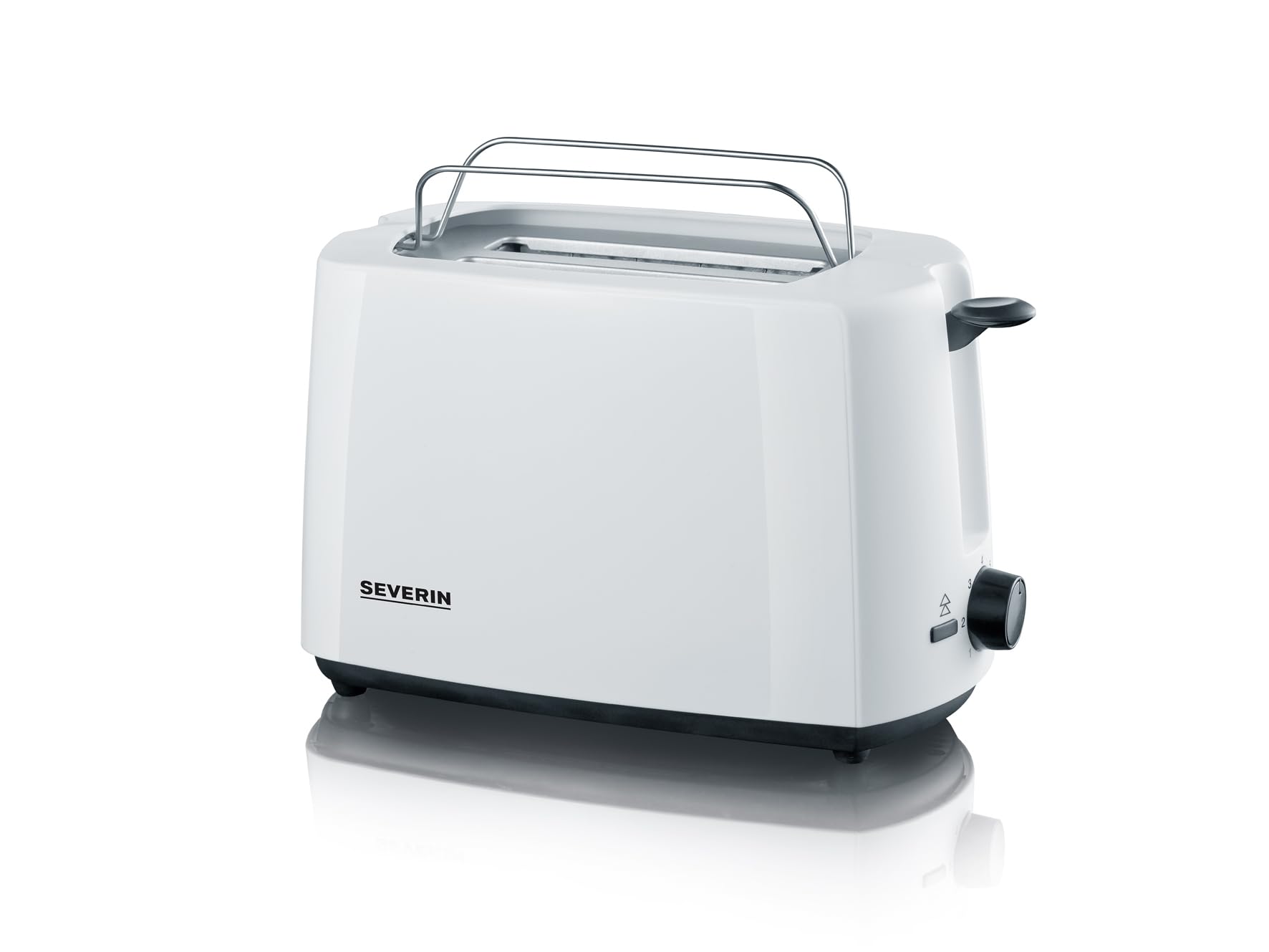 SEVERIN Automatik-Toaster, Toaster mit Brötchenaufsatz, hochwertig, mit Krümelschublade, 700 W Leistung, weiß/schwarz, AT 2286