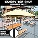 KILAKILA 10x12 Replacement Canopy Top for Patio Gazebo, Waterproof & UV Protection Tent Cover, Fits Outdoor,Garden and Backyard (Off-White+Khaki)