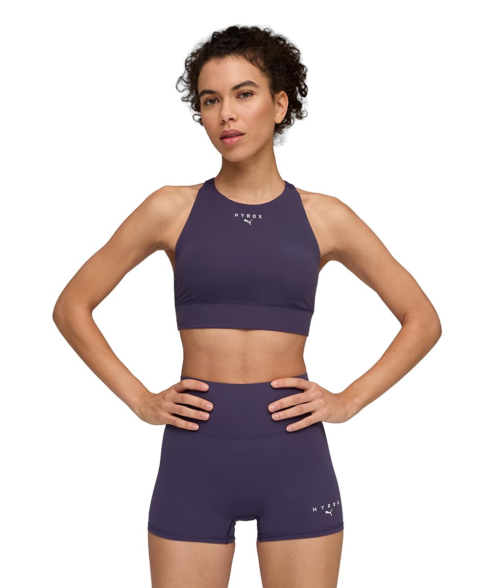 Puma Womens Training X Hyrox Shapeluxe High Neck Bra, Purple, Size L, Women