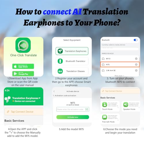 Image of AI Translation Earbuds Real Time no Subscription Offline 150 Language Translator Device &10 Offline Packs Bluetooth Earbud 3in1 Real-Time Translation Device for Travel Business Learning