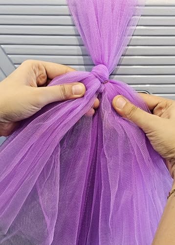 Image of SATYAM KRAFT 2 Pcs Adjustable Suitcase Net Band Reusable Ready-to-Use with Artificial Flower Bunch Trolley Bag Decoration, Suitcase & Wedding Decor, Gifting, Crafting, Wrapping, DIY Craft (Pack of 2) (Purple)