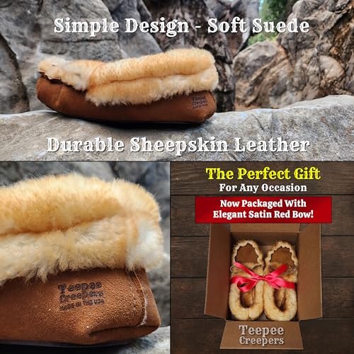Women's Sheepskin Moccasin Slippers - With Sole - Made In The USA (US Women's Size 10/11)4