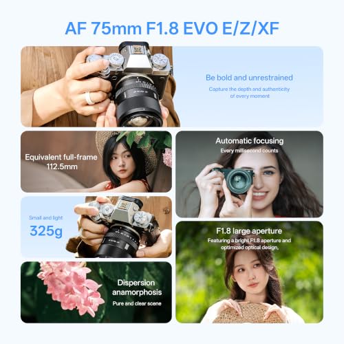 Image of VILTROX AF 75mm F1.8 f /1.8 EVO APS-C Portrait XF Lens for Fuji X-Mount