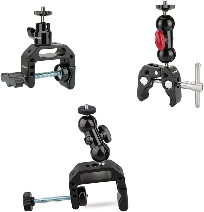 CAMVATE C Clamp Articulated 1/4"20 Ball Head + Pole Clamp