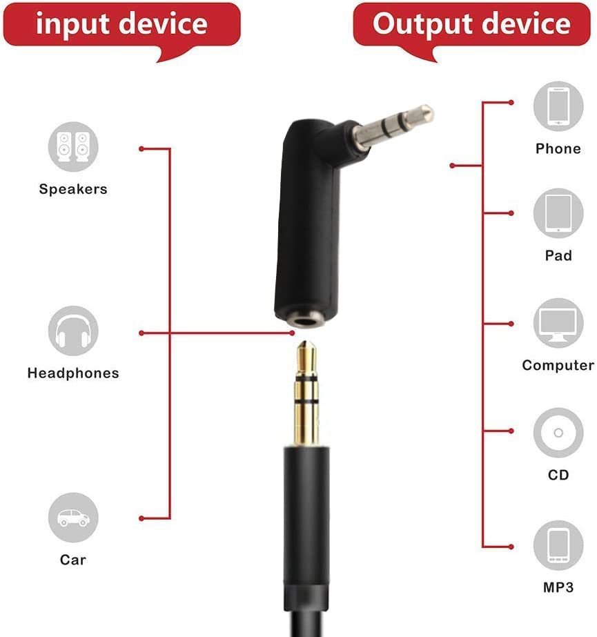 RUNCCI-YUN 10Pcs 3.5mm Angle Male to Female Audio Adapter - Image 3