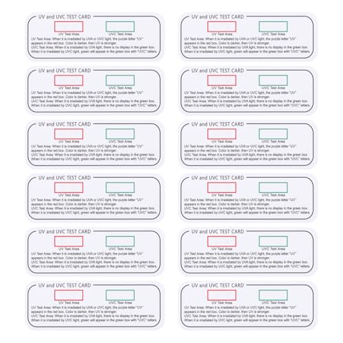 ULTECHNOVO UVC Light Test Card, UV Intensity Test Card | 3-in-1 UV Test Card | UVA & UVC Light Identifying Card | UV Bulb & LED Intensity Reading Card | UV Dosage Indicator Card