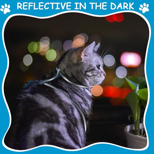 2-Pack-Reflective-Cat-Harness-and-Leash-Breakaway-Cat-Collars-with-Bells-Escape-Proof-Cat-Kitten-Harness-Adjustable-for-Small-Medium-Cats-Blue