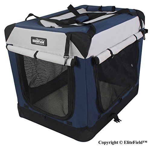 EliteField 3-Door Folding Soft Dog Crate, Indoor & Outdoor Pet Home, Multiple Sizes