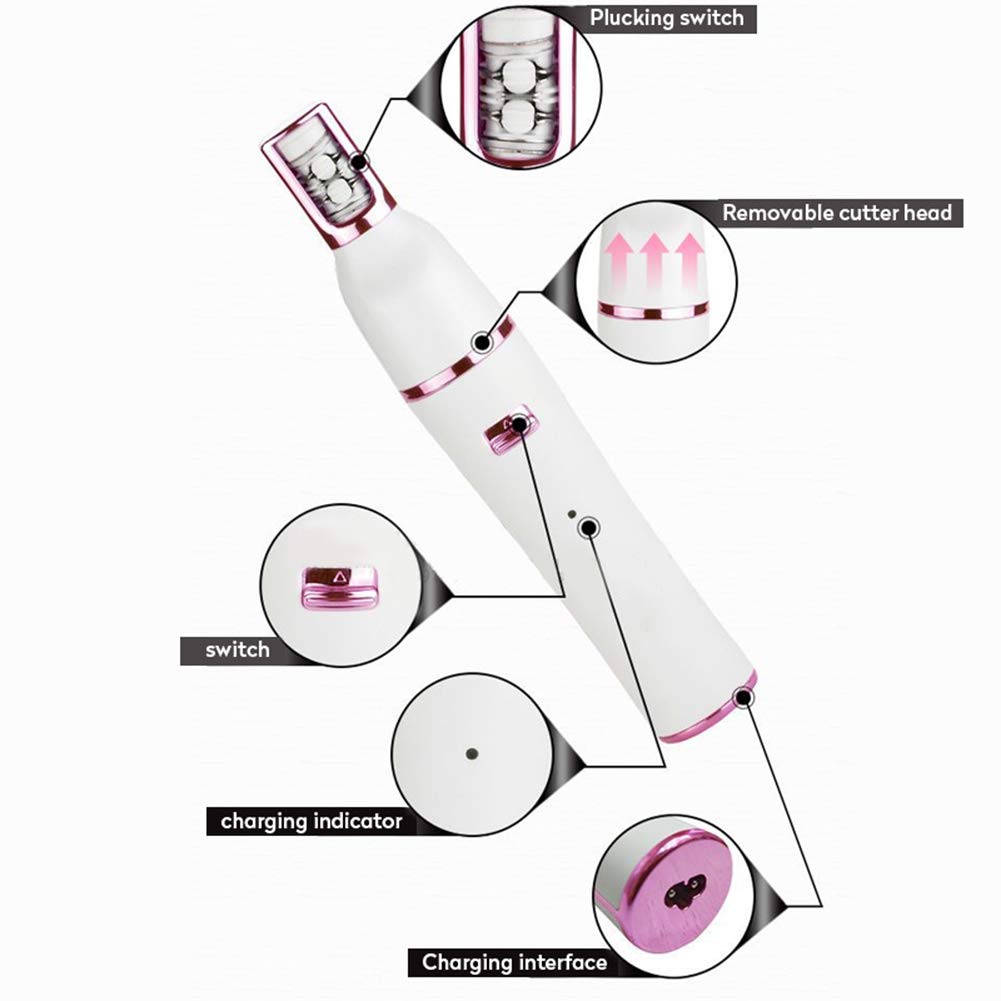 Epilatore femminile, rifinitore bikini ascellare facciale, epilatore indolore multifunzionale ricaricabile 7 in 1