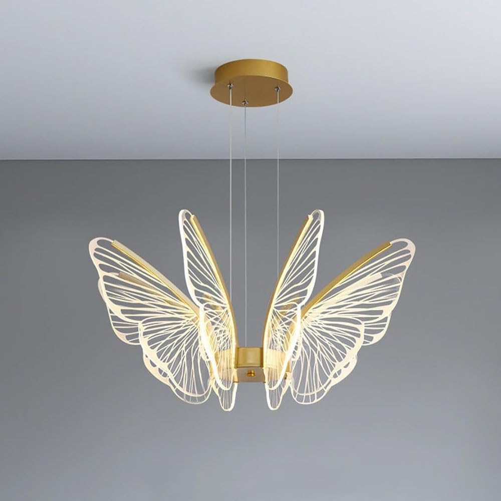 FEITENGDA Modern Creative Design Chandelier Nordic Acrylic Shade Pendant Light Fixture Interior 3 Color Dimmable Hanging Lamp for Dining Room Living Room Bedroom