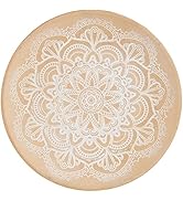 Plateau Décoratif Rond En Bois Et MDF - 30 Cm Blanc Ivoire - Pour Présentation Bougies, Clés, Déco