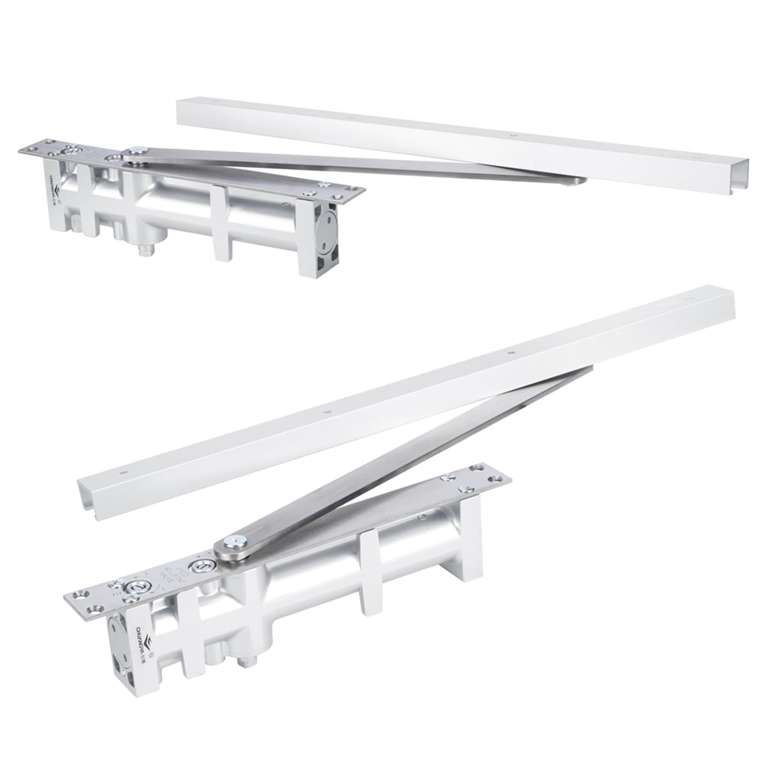 Aluminiowy samozamykacz do drzwi z automatycznym pozycjonowaniem, ukryty bufor hydrauliczny, okucia sprzętowe 80 kg