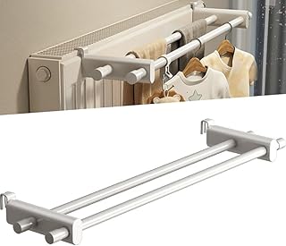 HEBEOT Secador de ropa para radiador Toallero Artefacto Soporte de secado doble varilla Secador de ropa Toallero Radiador para Radiadores de calefacción de 0.3 m a 2 m