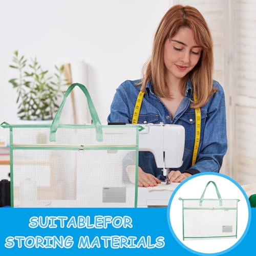 Image of 3 Pcs Portable Project Bags,Sew Project Bag,Quilt Project Bags,Craft Organizer Storage Bag,Craft Bag Organizer Tote with Zipper and Double Pockets