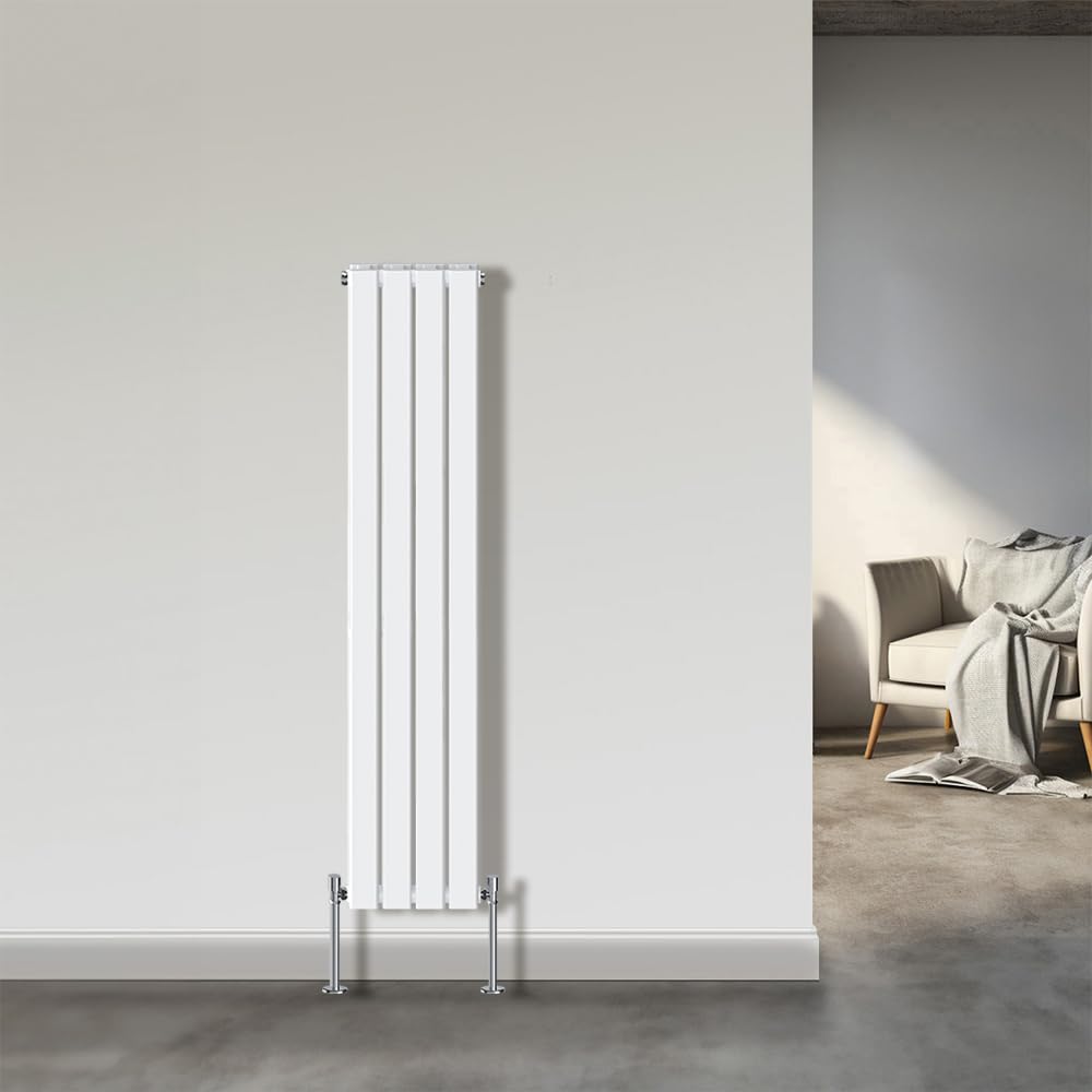 Nrg White 1600X272mm Double Flat Panel Designer Tall Vertical Radiator Central Heating