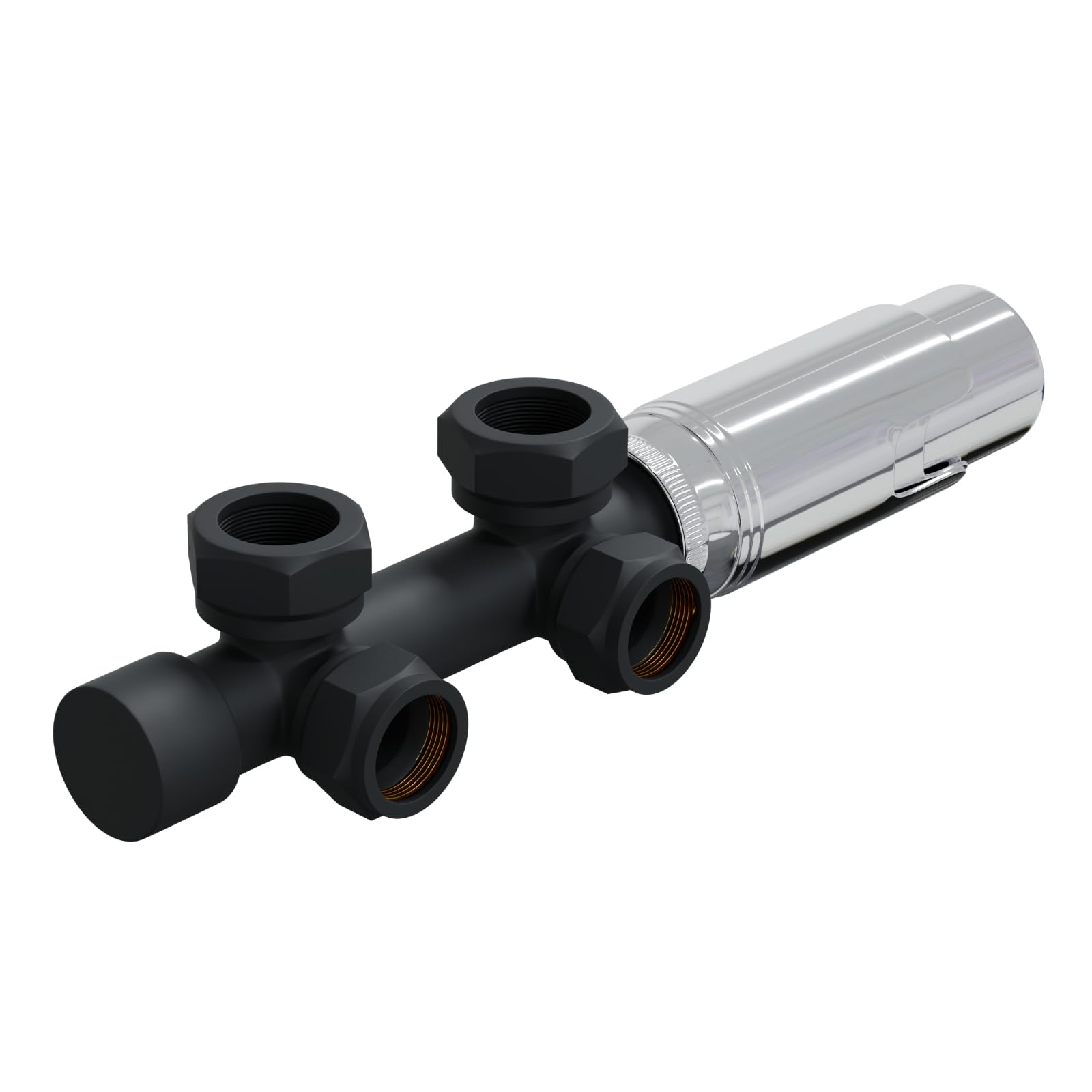 HAGO 24 | Termostato per termosifone | antracite | distanza tubo 50 mm | due tubi | attacco centrale | attacco a parete | posizione antigelo | multiblocco | raccordo di collegamento