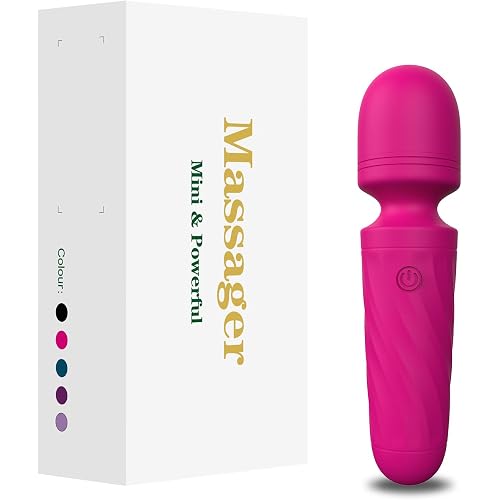 Mini Massager Wand-Waterproof,10 Vibration(Rose red)
