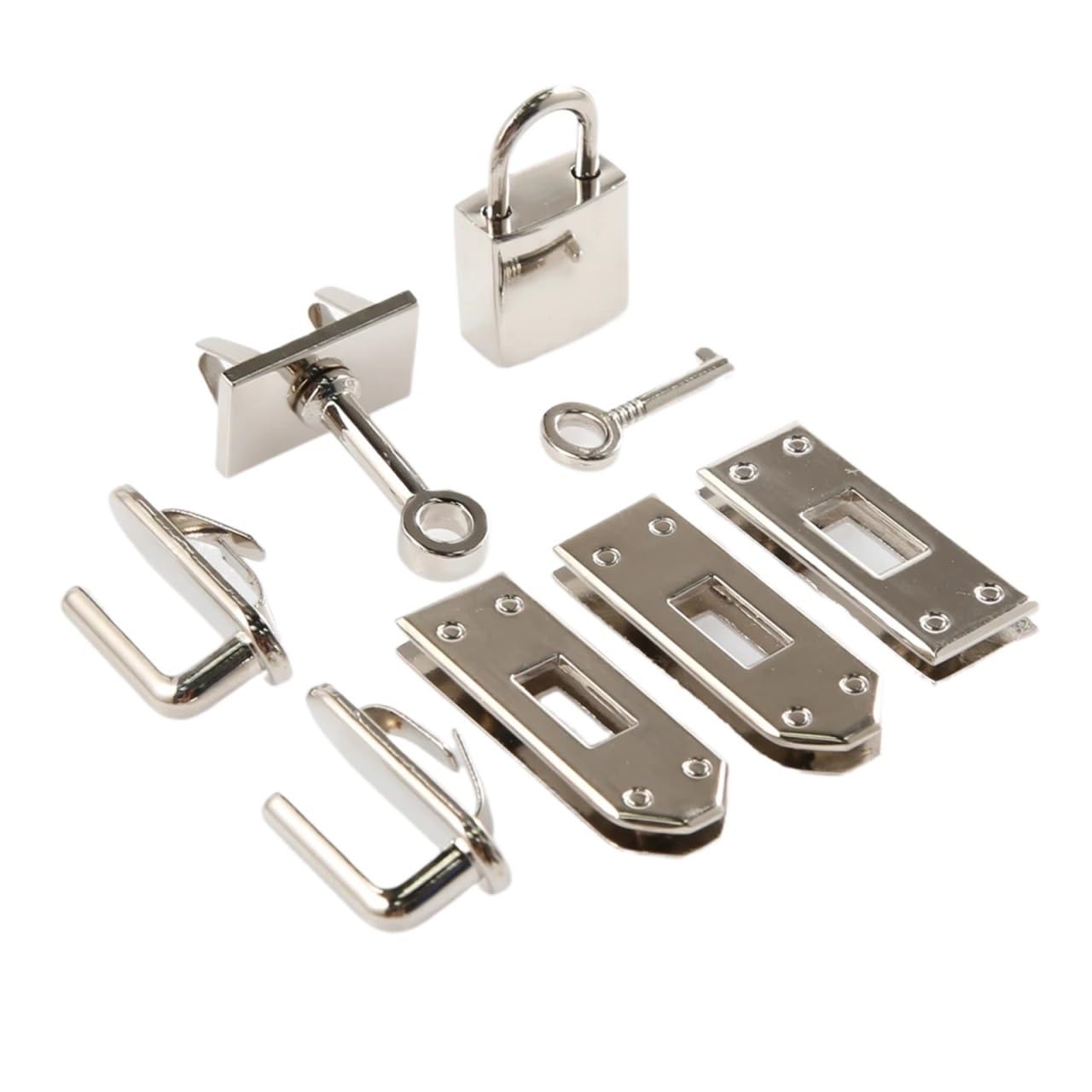 PVUVTNAHW 5PCS 7pcs/set Metal Clasp Lock Lockbutton For Women Handbag Shoulder Bag Purse DIY Accessories(Silver)