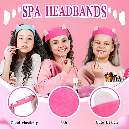 Yahenda 30 Pcs Girls Spa Party Supplies Birthday Princess Robe Birthday Squad Robes Headband Blindfold Set for Party4
