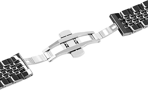 Miniatura 6 de Kai Tian Elegante 0.709 in 0.787 in 0.866 in Plata Negro Oro Rosa Dos Tonos Curvos Extremos Más Extremos Rectos Correa De Reloj De Acero Inoxidable