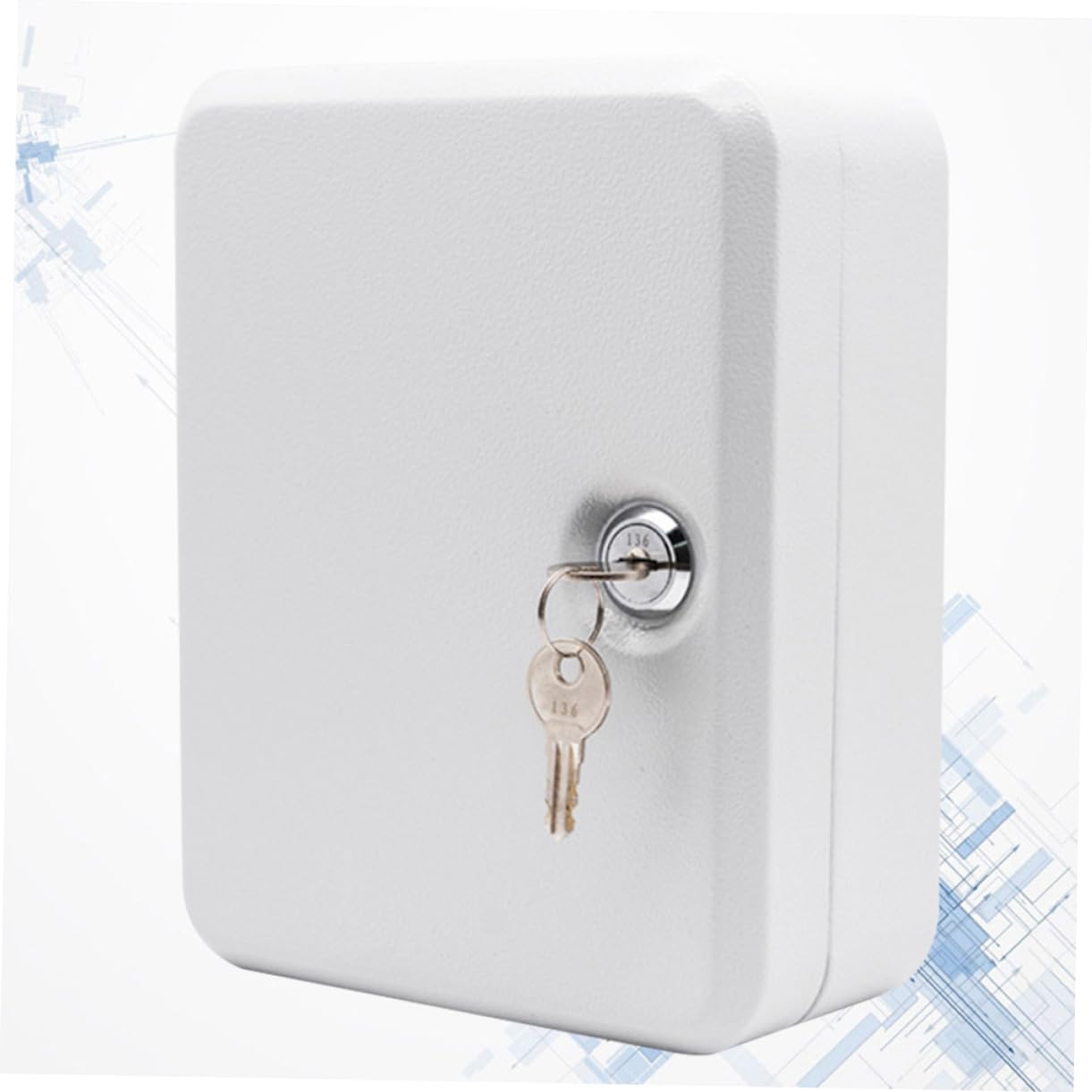 Uonlytech Armoire et Design Élégant de Gestion des Clés Murale en Acier Blanc avec 20 Emplacements Serrure de Sécurité pour Organisation et Rangement Sécurisé