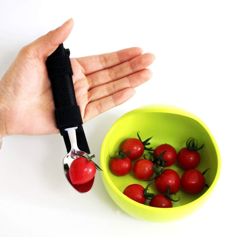 Kit di Utensili adattivi in 3 Pezzi - Kit Cucchiaio, forchetta e Ciotola - Posate Easy Grip per Parkinson, Anziani, Artrite, Ictus e Impugnatura Debole