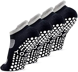 Busy Socks Yoga Socks Arch Support with Grips for Women,Cushioned Ankle Sport Non-skid