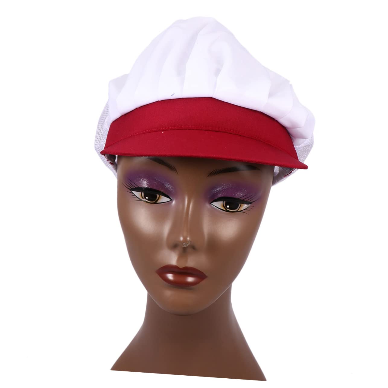 TOVINANNA Chef Hat Breathable Mesh Protective Working Hat for Durable and Lightweight Design Unisex Cooking Cap Wine Red for Chefs and Kitchen Workers