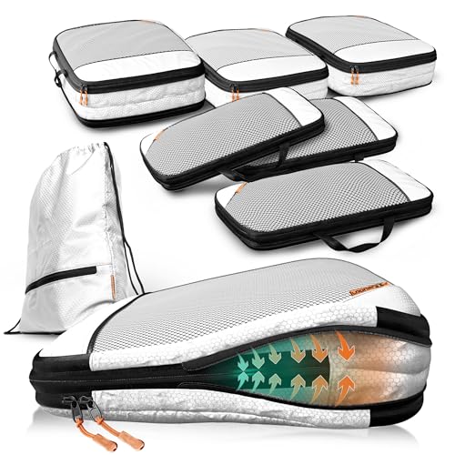Compression Packing Cubes Set f&uuml;r mehr Platz im Koffer & Backpack - Packw&uuml;rfel Packing Cubes Compression als Rucksack Organizer - Travel Packtaschen Reise - Camping Zubeh&ouml;r & Wander Ausr&uuml;stung