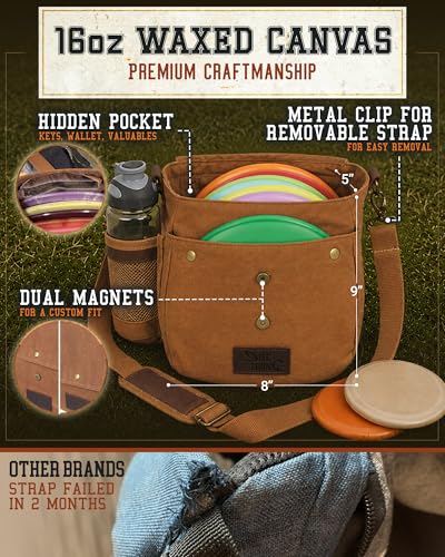 image for Disc Living Disc Golf Bag, The ORIGINAL Frisbee Golf Bag, 16oz Waxed C
