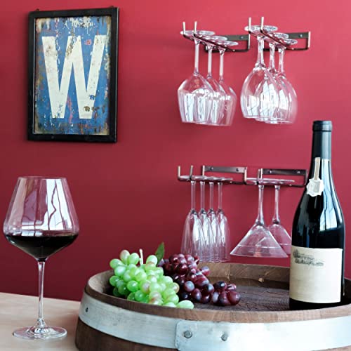 Wallniture Chiraz Wall Mount Stemware Rack, Farmhouse Wall Decor Wine
