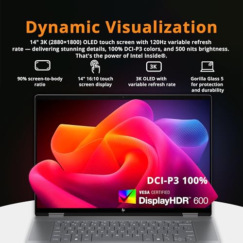 Image of HP OmniBook Flip 2-in-1 14 inch 3K Touch Laptop, Intel Ultra 9 288V, 32GB LPDDR5X, 3TB Storage(2TB SSD+1TB Docking Station Set), Intel Arc 140V, Backlit Keyboard, Fingerprint Reader, Windows 11 Pro, Gray