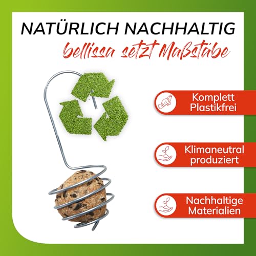 bellissa Vogelfutterspender Meisenknödelhalter Stahl verzinkt 2er Set - Hochwertiger Futterspender spiralförmig zum Aufhängen - Futterstation Vogelfutter für Meisen & andere Vögel