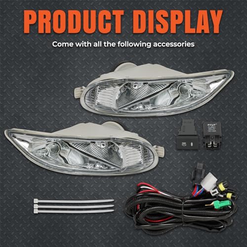 labwork Fog Lights Assembly Replacement for Corolla 2005-2008 Driving Fog Lamps with Bulbs Switch Kit Driver and Passenger Side by labwork - Image 2