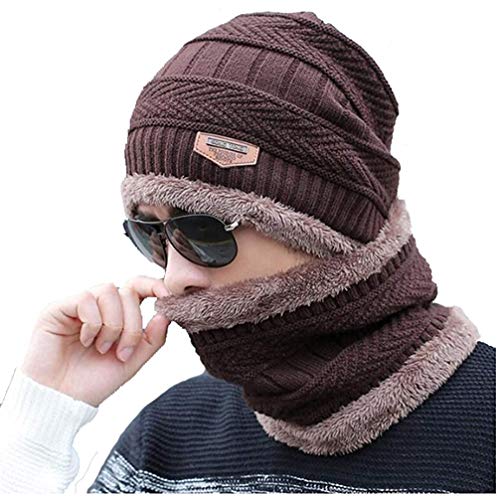 Image of Men's Woolen Cap with Neck Muffler /Neck Warmer Set