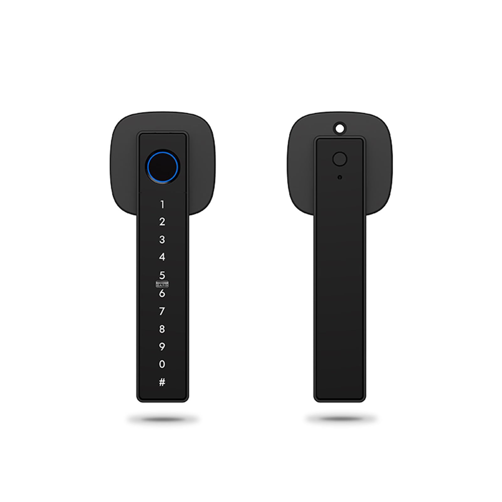 Maniglia per Porta Intelligente Blocco Impronta Digitale Tastiera per Accesso Senza Chiave Blocco di Sicurezza Biometrico 6 Metodi di Sblocco Installazione Semplice per Hotel con (Nera)