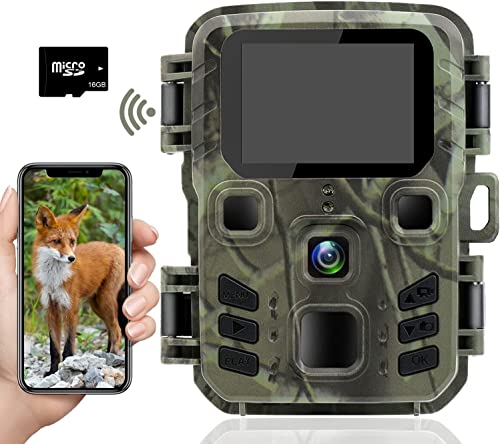 SUNTEKCAM Cámara de Caza WiFi 24MP 1296P Camaras de Caza Envio Imagenes al Movil Camara Fototrampeo Caza Nocturnas LED Invisible con 0.2s Activado 90° Gran Angular IP65 Impermeable Cover