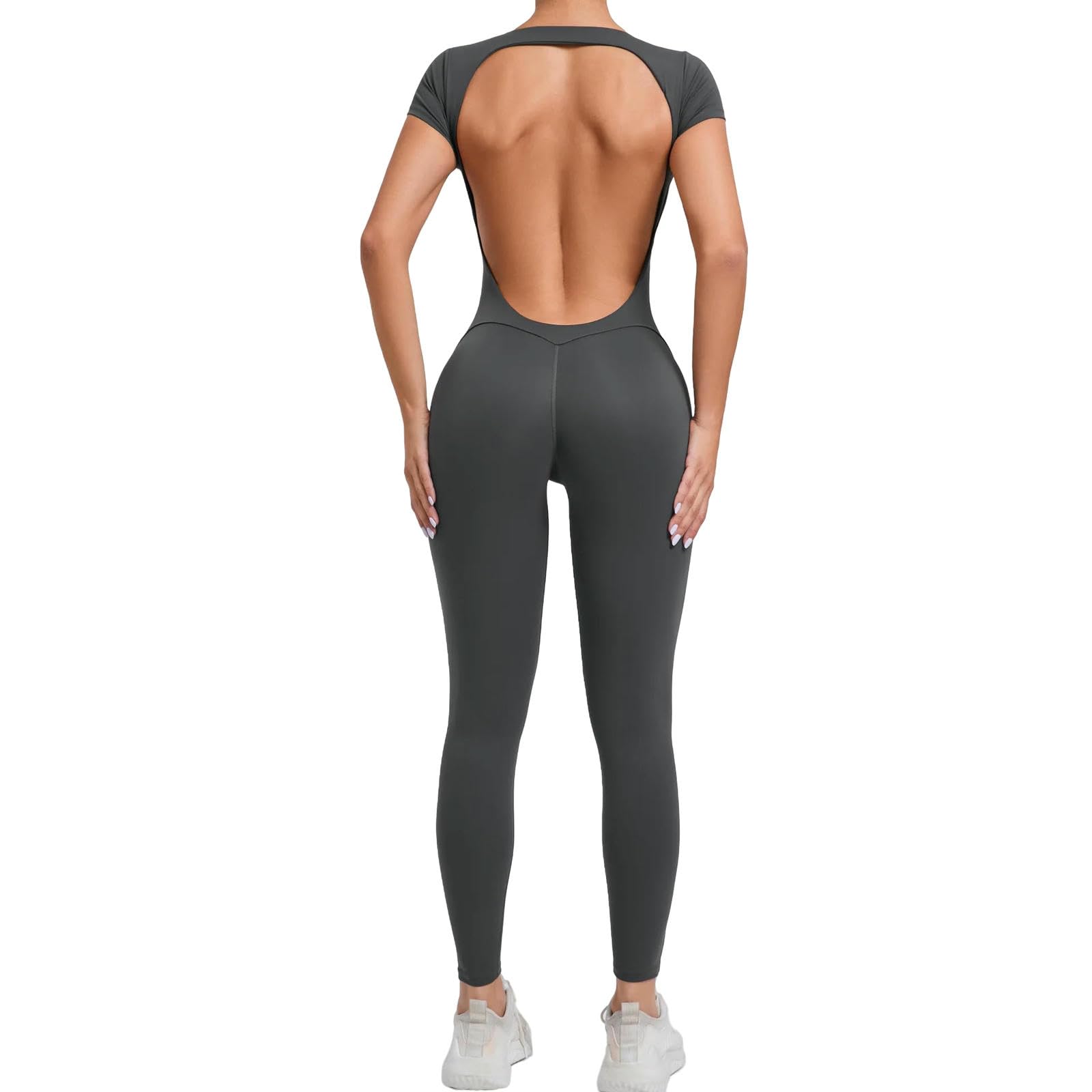 WANGSHUO Damskie legginsy sportowe bez oparcia Monster Joga Garnitur dla kobiet Odzież Fitness Pończochy w kształcie dzwonka damskie-szaro-l