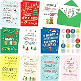ceiba tree 20Pcs Christmas Appreciation Cards Glitter Holiday Thank You Cards with...