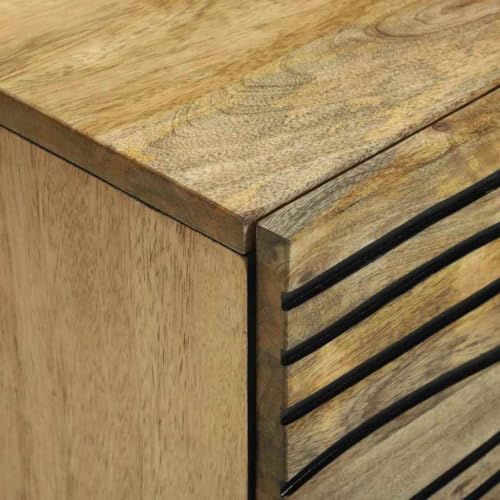 Aparador rustico de madera maciza de mango de 40 cm con 3 cajones 8